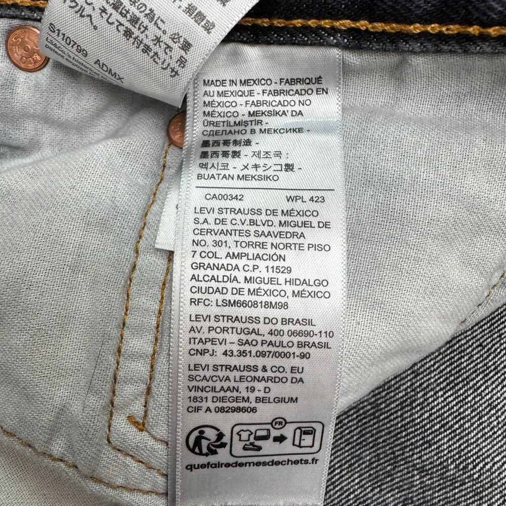 Levi's 501 Original Fit Straight Leg Button Fly Denim Jeans Men 48x34 Tall Black